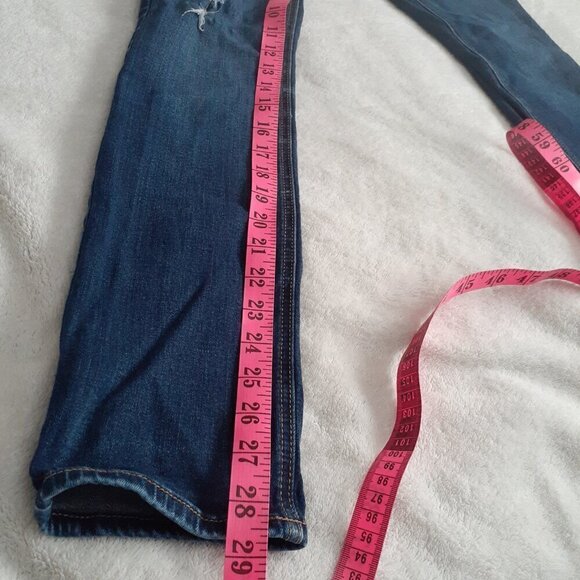 Hollister Juniors Size 1S 25 Medium Wash Distressed Straight Jeans - Picture 12 of 12